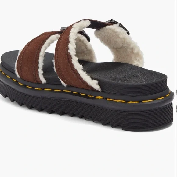 Dr Martens Myles Faux Sherling lined Slide Sandal - Picture 2 of 7